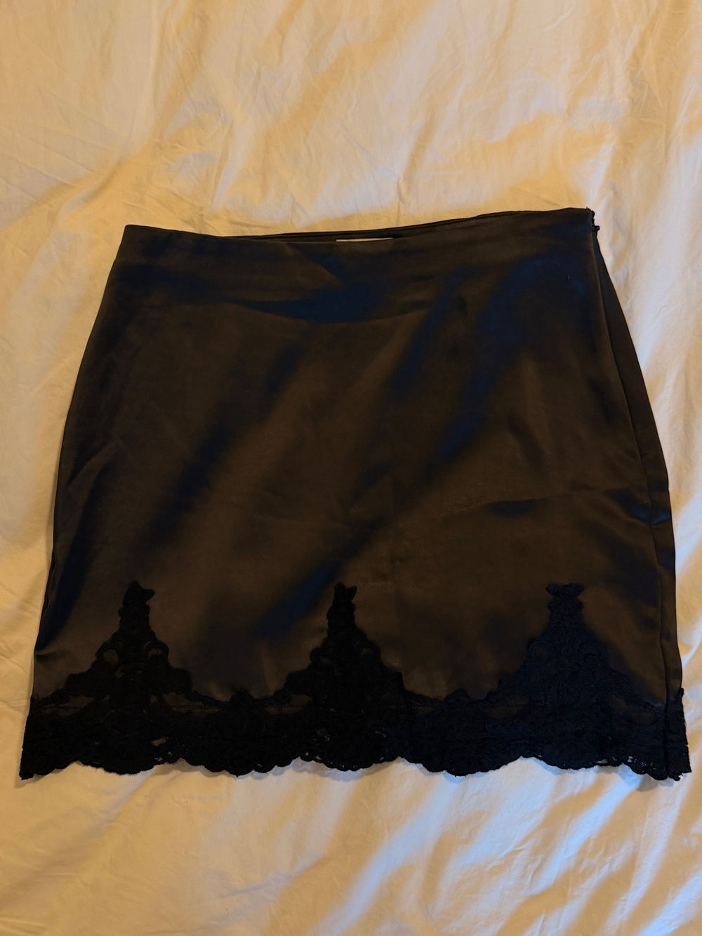 Urban Outfitters Black Mini Skirt with Lace Trim